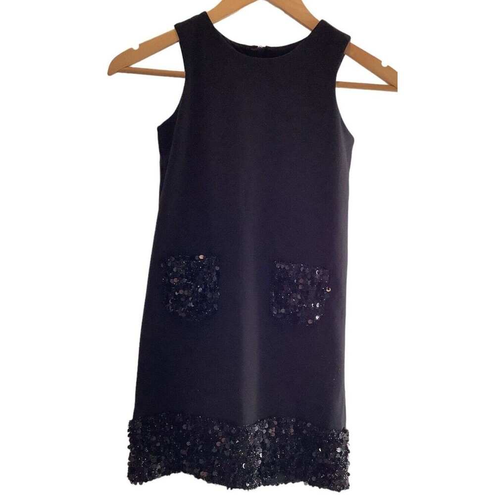 Black Girls Dress Land's End Sequin Dress Youth Size L (6X-7)